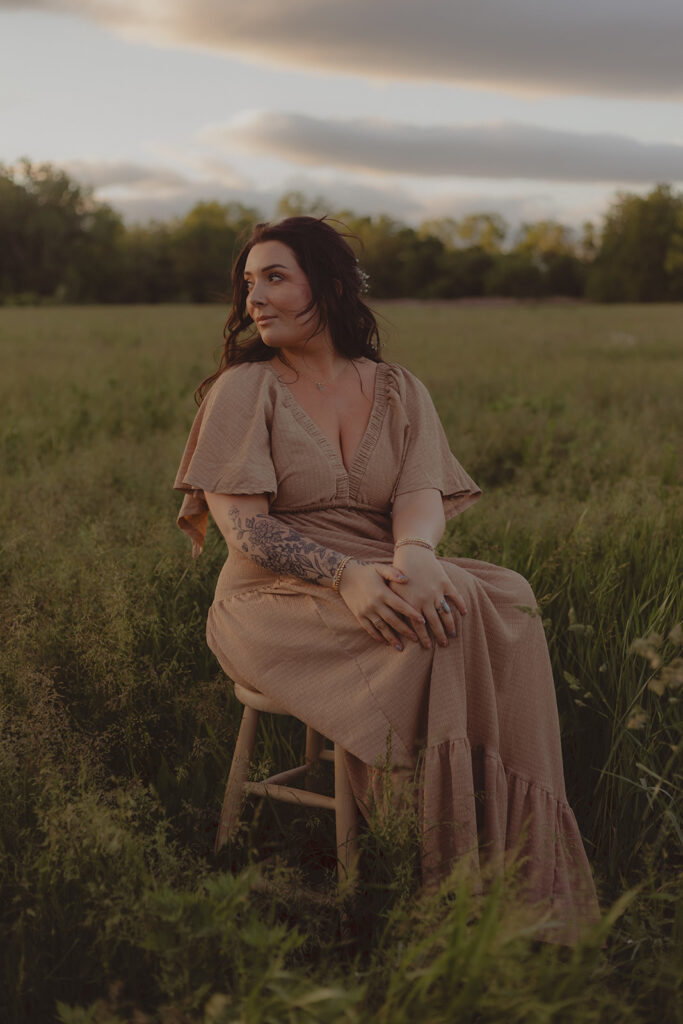 Client posing during personal branding photoshoot in Hudson Valley, photographed by Julieanne Browning of Pine & Fable Photography.