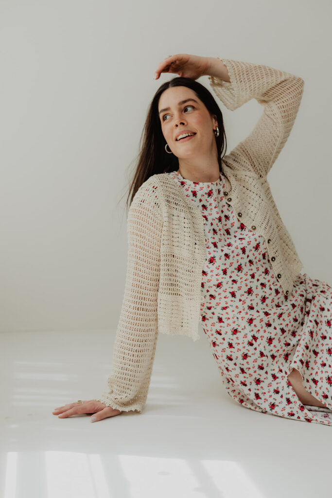 Client posing during personal branding photoshoot in Hudson Valley, photographed by Julieanne Browning of Pine & Fable Photography.