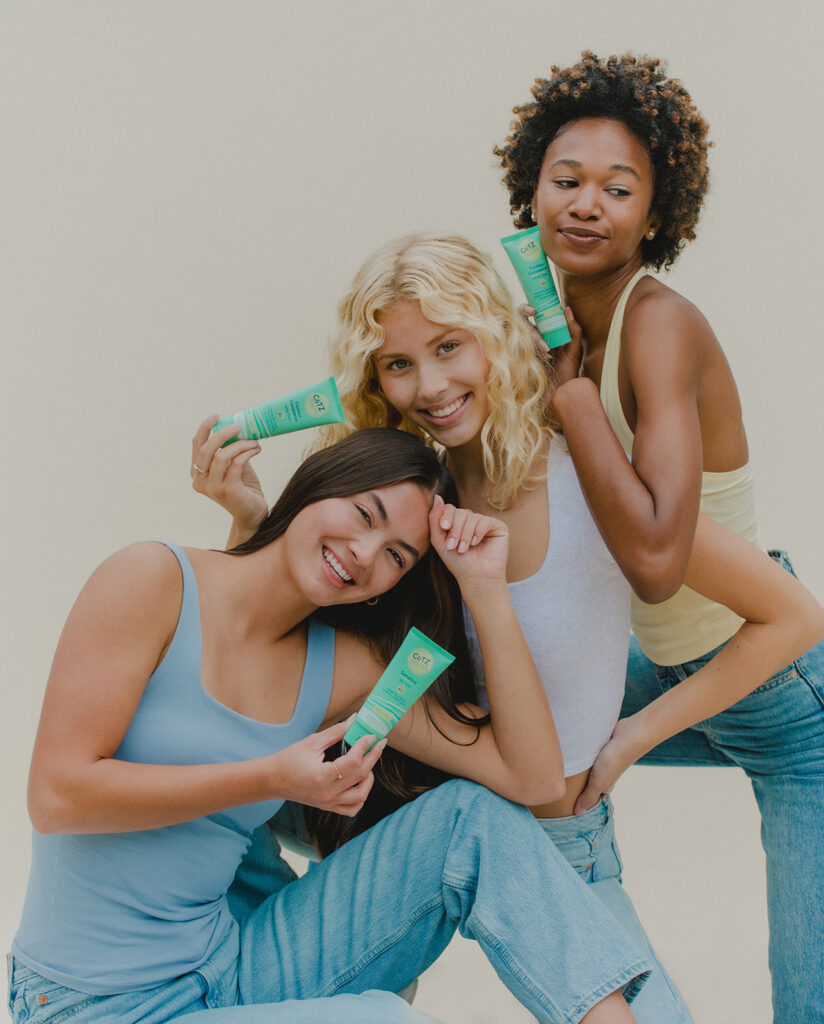 Professional model posing during a CoTZ Skincare commercial photoshoot in Hudson Valley, photographed by Julieanne Browning of Pine & Fable Photography.