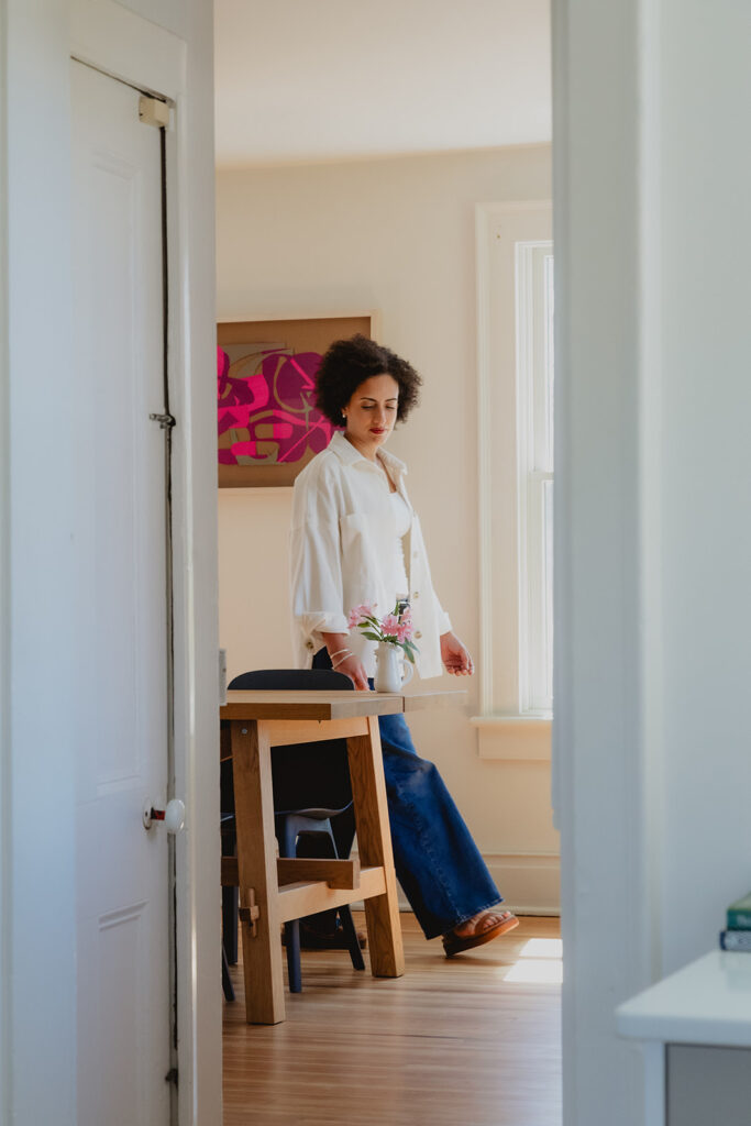 Real Estate Agent posing during personal branding photoshoot in Hudson Valley, photographed by Julieanne Browning of Pine & Fable Photography.