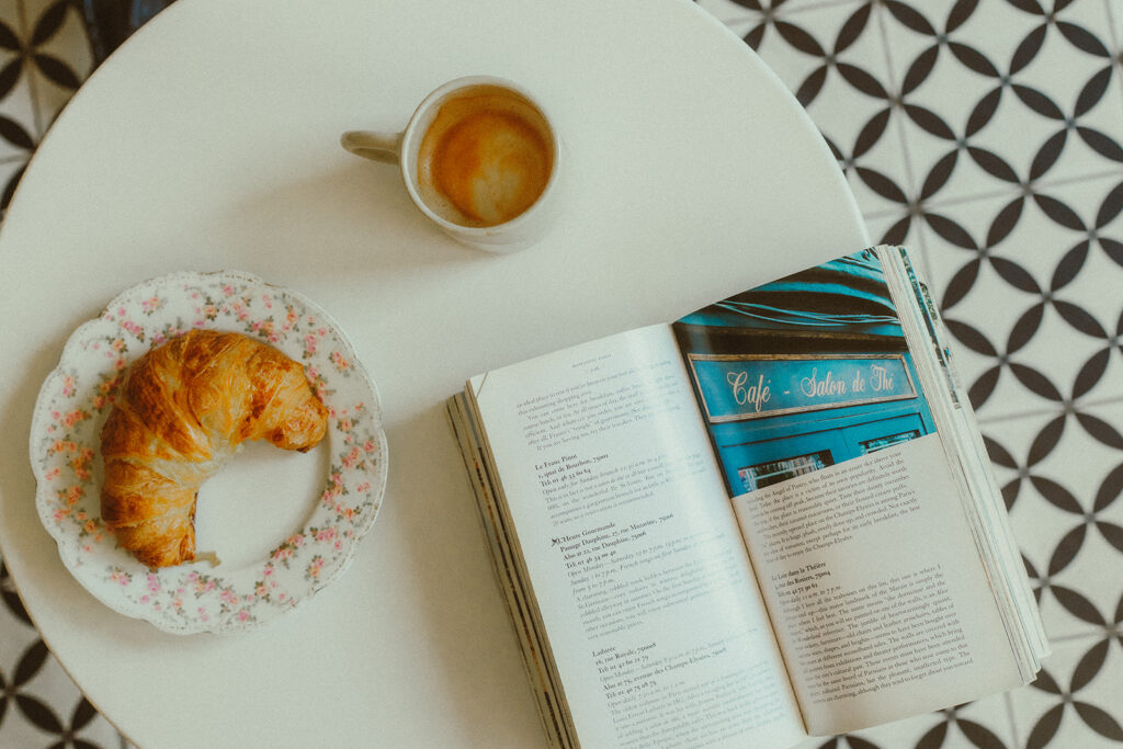A cafe table during an interior shoot in Hudson Valley, photographed by Julieanne Browning of Pine & Fable Photography.